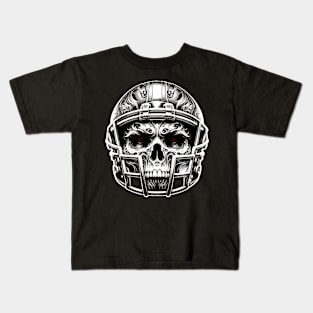 Touchdown Terror: Skeletal Warrior Kids T-Shirt